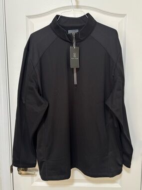 PGA Tour Black Golf Half-Zip Performance Pullover